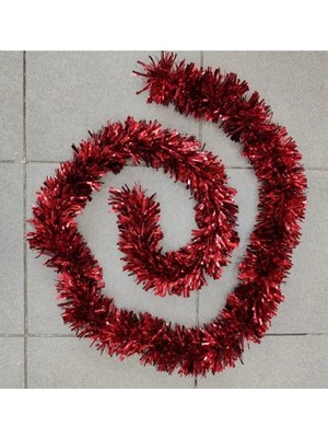 İrem Parti Dükkanı Yılbaşı Garland Sim Ağaç Süs Kalın Kesim Kırmızı 10 cm x 2 Metre 1 Adet