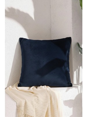 Mefaks Tekstil Lacivert Yumuşak Dokulu Modern Dekoratif Kırlent Kılıfı 45X45