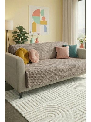 Mariesse Home %100 Bambu Vizon Yumuşak Tüylü Koltuk Örtüsü Çok Amaçlı Süngerli Koltuk Örtüsü ( 170X210)