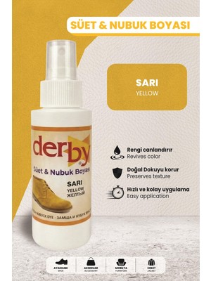 Derby Sarı Süet Nubuk Renk Yenileyici Sprey 100 ml – Ayakkabı & Çanta Boyası