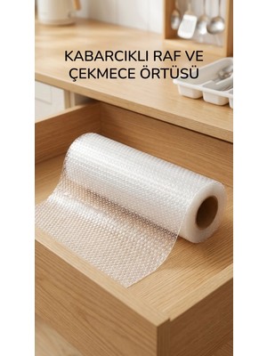 Erdo Ticaret Buğz Şeffaf Kaydırmaz Dolap Içi Raflık Örtüsü 45X300 cm Koruyucu Pvc Malzeme