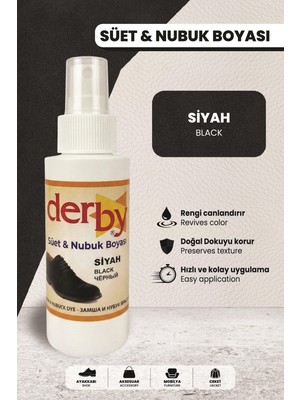 Derby Siyah Süet Nubuk Renk Yenileyici Sprey 100 ml – Ayakkabı & Çanta Boyası