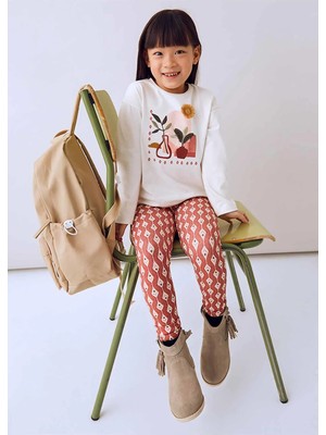 Mayoral Kışlık Kız Çocuk 2'li Tayt Takım - Krem ve  Koyu Kiremit