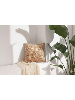 Mefaks Tekstil Modern Soyut Desenli Dekoratif Kırlent Kılıfı 45X45 cm – Yıkanabilir Yastık Kılıfı