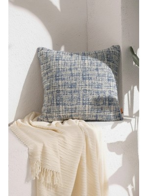 Mefaks Tekstil Modern Kendinden Desenli Dekoratif Kırlent Kılıfı 45X45