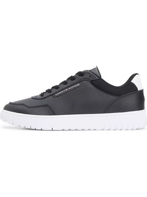Tommy Hilfiger Erkek Düşük Bilekli Rahat Taban Deri Siyah Sneaker FM0FM05868-BDS