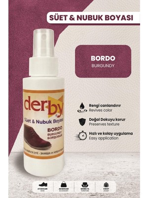 Derby Bordo Süet Nubuk Renk Yenileyici Sprey 100 ml – Ayakkabı & Çanta Boyası