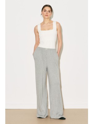 Manuka Easy Geniş Rahat Pantolon Gri Melanj