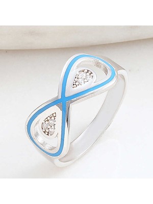 Inure Jewelry Gümüş Zirkon Taşlı Sonsuzluk Kadın Yüzük