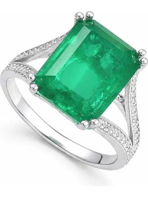 Inure Jewelry Gümüş Yeşil Renk Paraiba Taşlı Kadın Yüzük