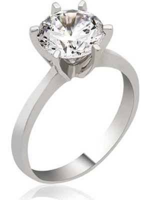 Inure Jewelry Gümüş Tek Taş Bayan Yüzük