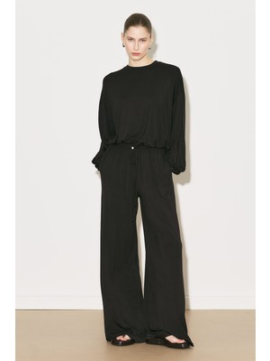 Manuka Easy Balon Kol Ayarlamalı Bluz Kahverengi