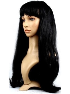 Erdo Ticaret Buğz Uzun Siyah Peruk Saç