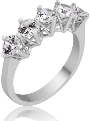 Inure Jewelry Gümüş 5 Taş Bayan Yüzük