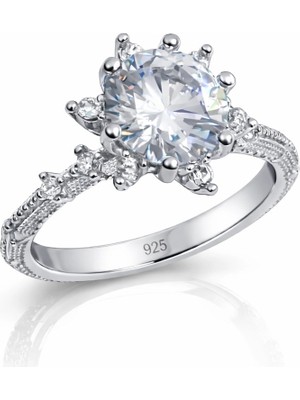 Inure Jewelry ​gümüş Çiçek Desenli Kadın Yüzük