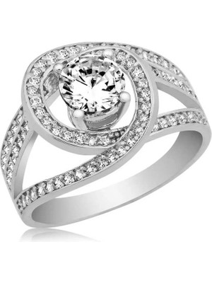 Inure Jewelry Gümüş Tek Taşlı  Bayan Yüzük