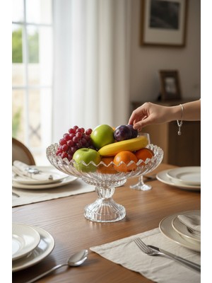 Bereketli Store Brasilia Ayaklı Meyvelik – Cam Ayaklı Meyve Sunum Kasesi, Şık Servis ve Sunumluk