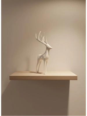 Alfa Aksesuar 03 Geyik Figürü Beyaz Modern Salon ve Raf Dekoru