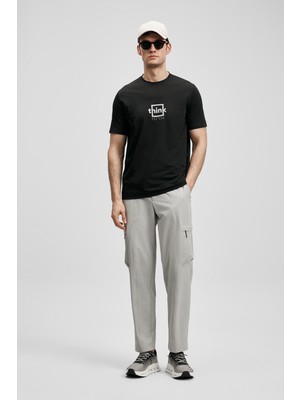 Lufian Thınk Modern Grafik T- Shirt Siyah