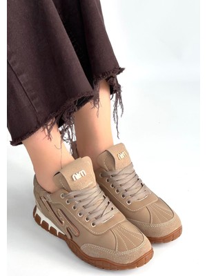 Bluefeet Vizon Nubuk Bağcıklı Spor Ayakkabı