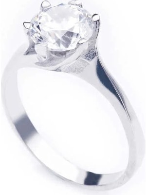 Inure Jewelry Gümüş Tek Taş Bayan Yüzük