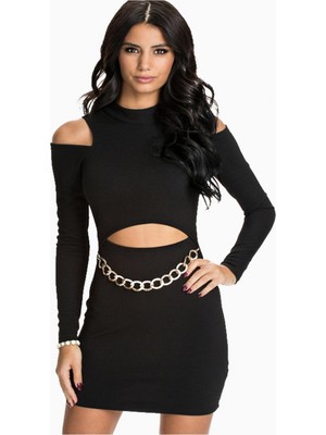 Nerm DTP101189 Özel Dizayn Zincirli Elbise