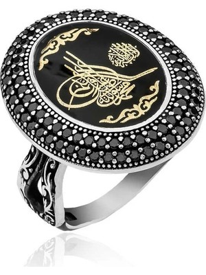 Inure Jewelry Gümüş Tuğralı Bayan Yüzük