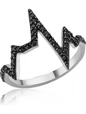Inure Jewelry Gümüş Kalp Ritmi Bayan Yüzük