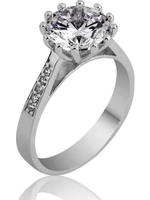 Inure Jewelry Gümüş Tek Taş Bayan Yüzük
