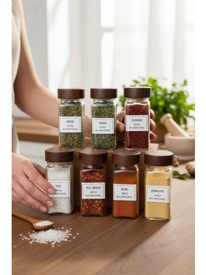 Bereketli Store Akasya Kapaklı Kare Kavanoz – 12 Adet Cam Kavanoz Seti