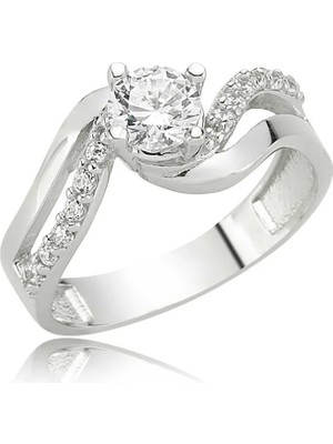 Inure Jewelry Gümüş Tek Taş Bayan Yüzük