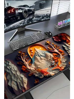 Charmbi Beyaz Dağlar 30X70 Procontrol Mouse Pad Gaming Mousepad Kaymaz Taban Büyük Oyuncu Ultra Pürüzsüz