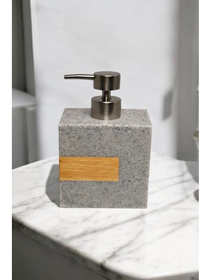 Bereketli Store 430 ml Mermer Görünümlü Sıvı Sabunluk – Banyo Mutfak Sabunluk Dispenseri - Dekoratif Sabunluk