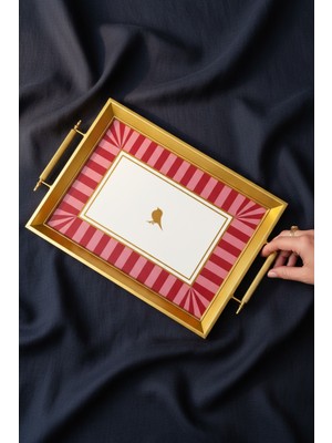 Bereketli Store Kulplu Gold Tepsi Sunum Seti – Lüks ve Dekoratif Servis Aksesuarı