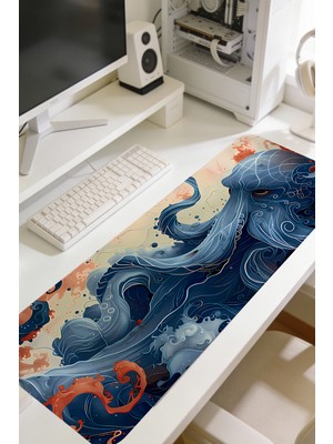 Charmbi Hırçın Deniz 40X90 Procontrol Mouse Pad Gaming Mousepad Kaymaz Taban Büyük Oyuncu Ultra Pürüzsüz