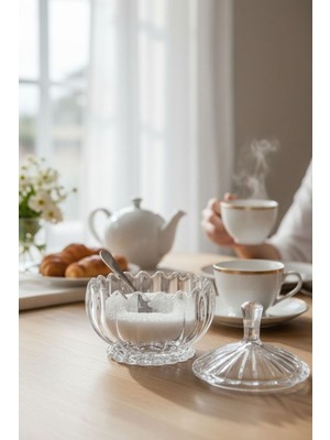 Bereketli Store Kapaklı Kristal Tasarım Şekerlik – 110 mm | Dekoratif Lokumluk & Çikolatalık