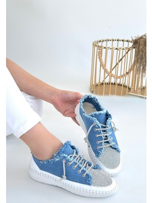 Bluefeet Mavi Kot Bağcıklı Spor Ayakkabı