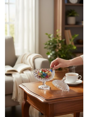 Bereketli Store Balık Pullu Cam Şekerlik – Kapaklı Cam Şekerlik, Lokumluk ve Çerez Sunumluk