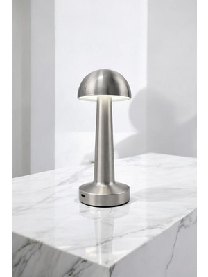 Bereketli Store Kablosuz Mantar LED Masa Lambası | 3 Işık Modlu Dekoratif Gece Lambası