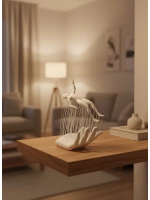 Alfa Aksesuar 03 El Insan Figürü Beyaz Modern Soyut Tasarım Salon ve Ofis Dekorasyonu