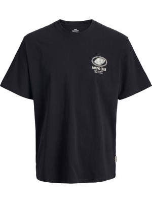 Jack & Jones Erkek Sirt Baskili Bisiklet Yaka Tisört - Trendy