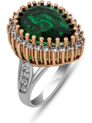Inure Jewelry Gümüş Zümrüt Taşlı Hürrem Kadın Yüzük