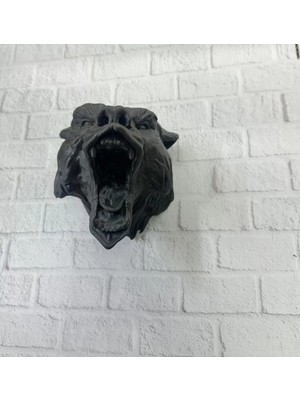 Alfa Aksesuar 03 Dekoratif Siyah Ayı Duvar Heykeli Asılabilir Hediyelik 25X19 cm