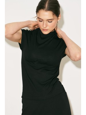 Manuka Easy Kolsuz Bluz Siyah