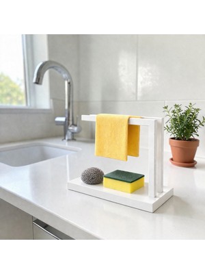 Ddm Global Modern Mutfak Süngerlik ve Bez Askılığı – Tezgah Üstü Düzenleyici Stand