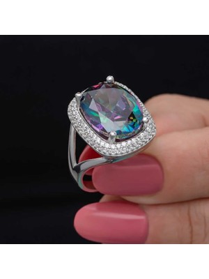 Inure Jewelry Gümüş Mistik Taşlı Kadın Yüzük