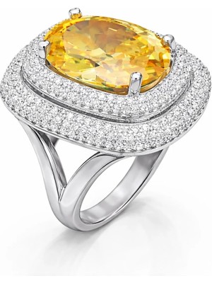 Inure Jewelry Gümüş Sitrin Taşlı Kadın Yüzük