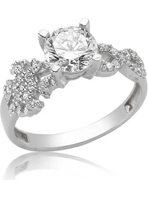 Inure Jewelry Gümüş Kar Tanesi Sonsuzluk Tek Taş Bayan Yüzük