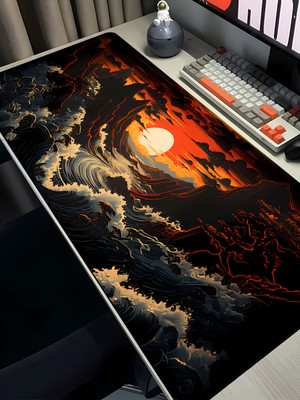 Charmbi Öfkeli Deniz 40X90 Procontrol Mouse Pad Gaming Mousepad Kaymaz Taban Büyük Oyuncu Ultra Pürüzsüz