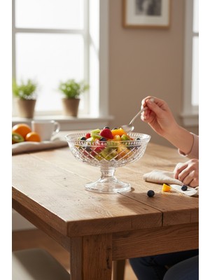 Bereketli Store 19 cm Cam Çanak Kase – Salata, Meyve ve Sunum Için Şık Servis Kasesi